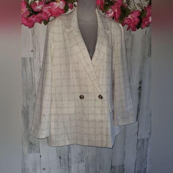 NWT Madewell The Plus Caldwell Double-Breasted Blazer in Ghent Plaid - Picture 8 of 10